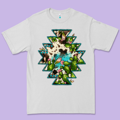 Aztec  Cowhide Cactus Gemstone Premium Tee Designed By Jahusdesignshop