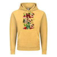 Vintage Mustard ho ho ho reindeer Vintage Hoodie - MaliasSmallBusiness