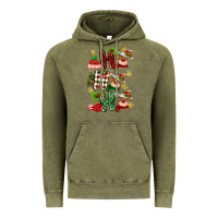 Vintage Olive ho ho ho reindeer Vintage Hoodie - MaliasSmallBusiness