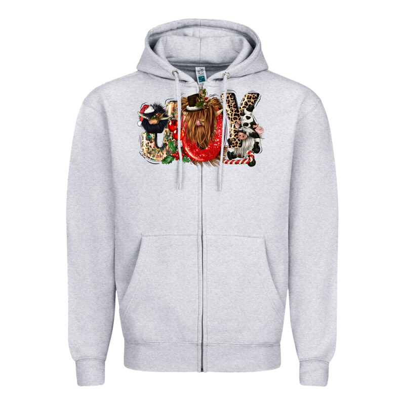 Joy Zipper Hoodie by CowGirlArtShop | Teevron