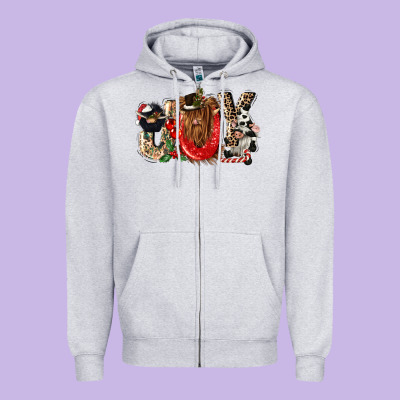 Joy Zipper Hoodie Designed By Cowgirlartshop