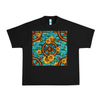 Black Lake Boat Rudder And Sunflowers Seamless Pattern Urban Heavy Tee - BundleAndBundleShop