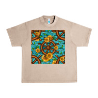 French Oak Lake Boat Rudder And Sunflowers Seamless Pattern Urban Heavy Tee - BundleAndBundleShop