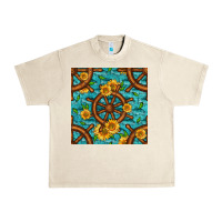 Sandshell Lake Boat Rudder And Sunflowers Seamless Pattern Urban Heavy Tee - BundleAndBundleShop