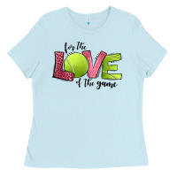 Baby Blue for the love of the game tennis Ladies Tee - Jasminsmagicworld