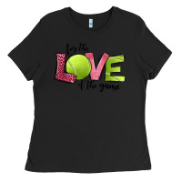 Black for the love of the game tennis Ladies Tee - Jasminsmagicworld