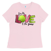 Bubblegum Pink for the love of the game tennis Ladies Tee - Jasminsmagicworld