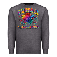 Charcoal Heather Embrace neurodiversity Autism Premium Sweatshirt - FaDigitalArtStudio