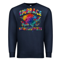 Navy Embrace neurodiversity Autism Premium Sweatshirt - FaDigitalArtStudio