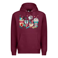 Burgundy teacher coffee cups Premium Hoodie - OliviaCreatesArt