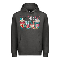 Charcoal Heather teacher coffee cups Premium Hoodie - OliviaCreatesArt