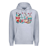 Heather Grey teacher coffee cups Premium Hoodie - OliviaCreatesArt