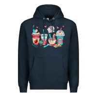 Navy teacher coffee cups Premium Hoodie - OliviaCreatesArt
