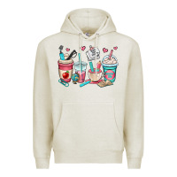 Oatmeal Heather teacher coffee cups Premium Hoodie - OliviaCreatesArt