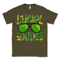 Army Green Lucky Dude St Patricks Classic Tee - BundleAndBundleShop