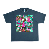 Midnight Navy Hairdresser Gnomes With Hearts And Pearls With Leopard Urban Heavy Tee - BundleAndBundleShop