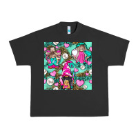 Pigment Black Hairdresser Gnomes With Hearts And Pearls With Leopard Urban Heavy Tee - BundleAndBundleShop