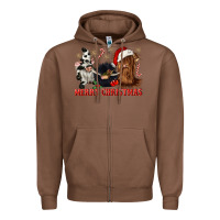 Chestnut merry christmas heifer cow gnomies Zipper Hoodie - CowGirlArtShop