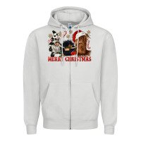 Dove Grey merry christmas heifer cow gnomies Zipper Hoodie - CowGirlArtShop