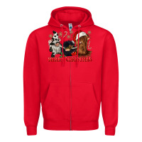 Red merry christmas heifer cow gnomies Zipper Hoodie - CowGirlArtShop