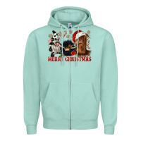 Seafoam merry christmas heifer cow gnomies Zipper Hoodie - CowGirlArtShop