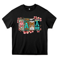 Black license letters floral mama Heavy Core Tee - Jasminsmagicworld