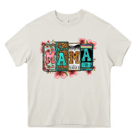 Cream license letters floral mama Heavy Core Tee - Jasminsmagicworld