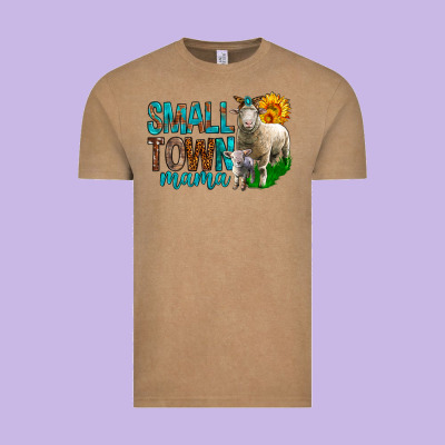 Small Town Mama With Sheeps Vintage Tee Designed By Bundleandbundleshop