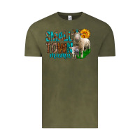 Vintage Olive Small Town Mama With Sheeps Vintage Tee - BundleAndBundleShop