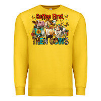 Lemon Coffee First Then Cows Premium Sweatshirt - FaDigitalArtStudio