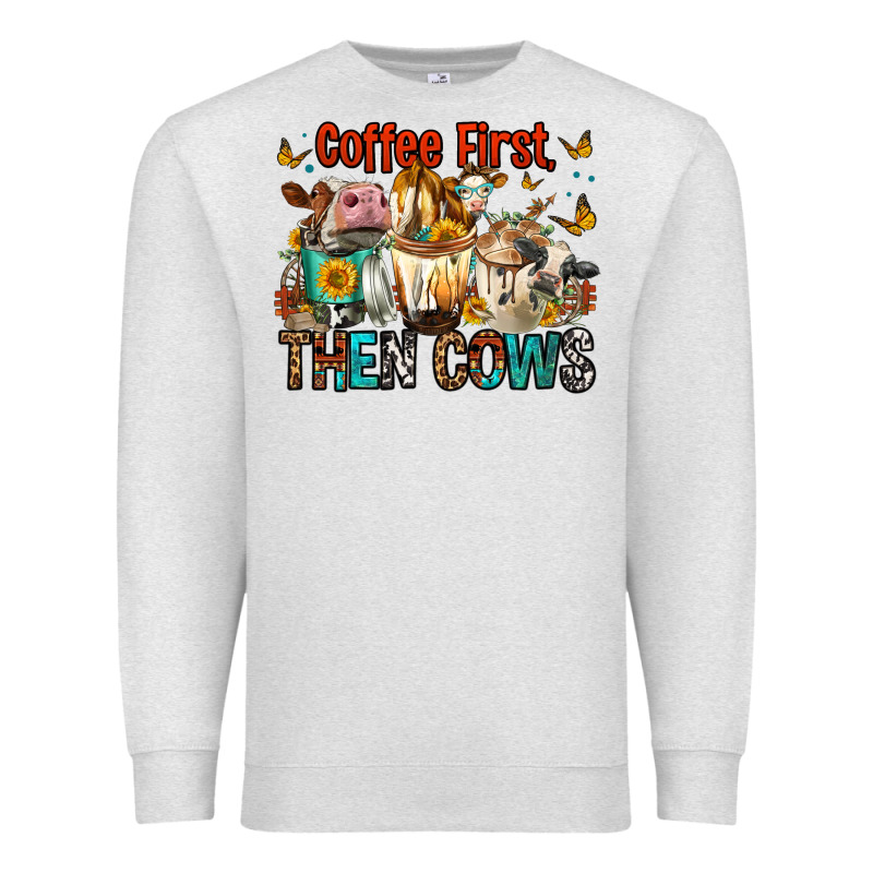 Coffee First Then Cows Premium Sweatshirt by FaDigitalArtStudio | Teevron