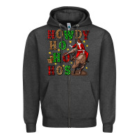 Charcoal Heather howdy ho ho hos christmas Zipper Hoodie - CowGirlArtShop