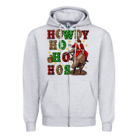 Heather Grey howdy ho ho hos christmas Zipper Hoodie - CowGirlArtShop