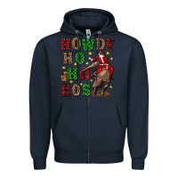 Navy howdy ho ho hos christmas Zipper Hoodie - CowGirlArtShop