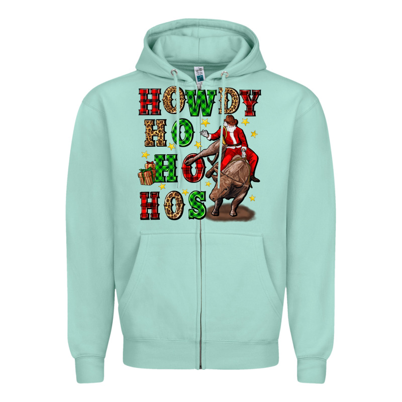 Howdy Ho Ho Hos Christmas Zipper Hoodie by CowGirlArtShop | Teevron
