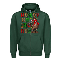 Sports Green howdy ho ho hos christmas Zipper Hoodie - CowGirlArtShop