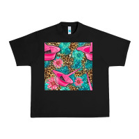 Black Hairdresser Hair Color Mixing Bowl And Dye Brush With Flowers And Leop Urban Heavy Tee - BundleAndBundleShop