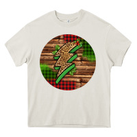 Cream leopard lightning bolt Christmas Heavy Core Tee - Jasminsmagicworld