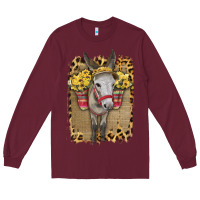 Burgundy Donkey With Sunflowers Long Sleeve Tee - Bettercallsaul