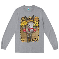 Heather Grey Donkey With Sunflowers Long Sleeve Tee - Bettercallsaul