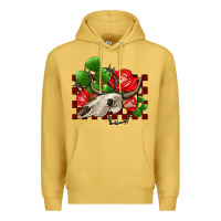 Antique Gold bullskull rose and cactus olivia Premium Hoodie - OliviaCreatesArt