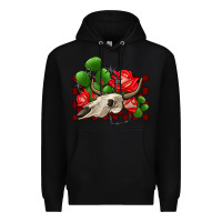 Black bullskull rose and cactus olivia Premium Hoodie - OliviaCreatesArt