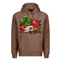 Chestnut bullskull rose and cactus olivia Premium Hoodie - OliviaCreatesArt