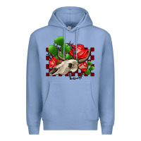 Colony Blue bullskull rose and cactus olivia Premium Hoodie - OliviaCreatesArt