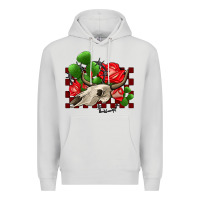 Dove Grey bullskull rose and cactus olivia Premium Hoodie - OliviaCreatesArt