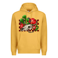 Mustard bullskull rose and cactus olivia Premium Hoodie - OliviaCreatesArt