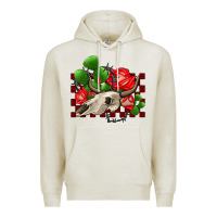 Oatmeal Heather bullskull rose and cactus olivia Premium Hoodie - OliviaCreatesArt