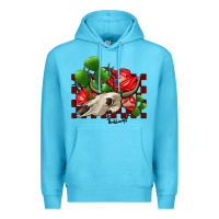 Ocean Blue bullskull rose and cactus olivia Premium Hoodie - OliviaCreatesArt