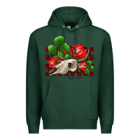 Sports Green bullskull rose and cactus olivia Premium Hoodie - OliviaCreatesArt