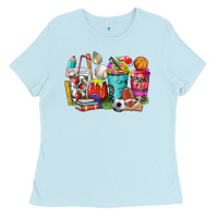 Baby Blue p.e. teacher coffee cups Ladies Tee - NancyCooperArtShop
